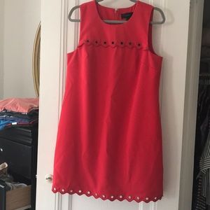 J.Crew NWOT Red petite scalloped dress